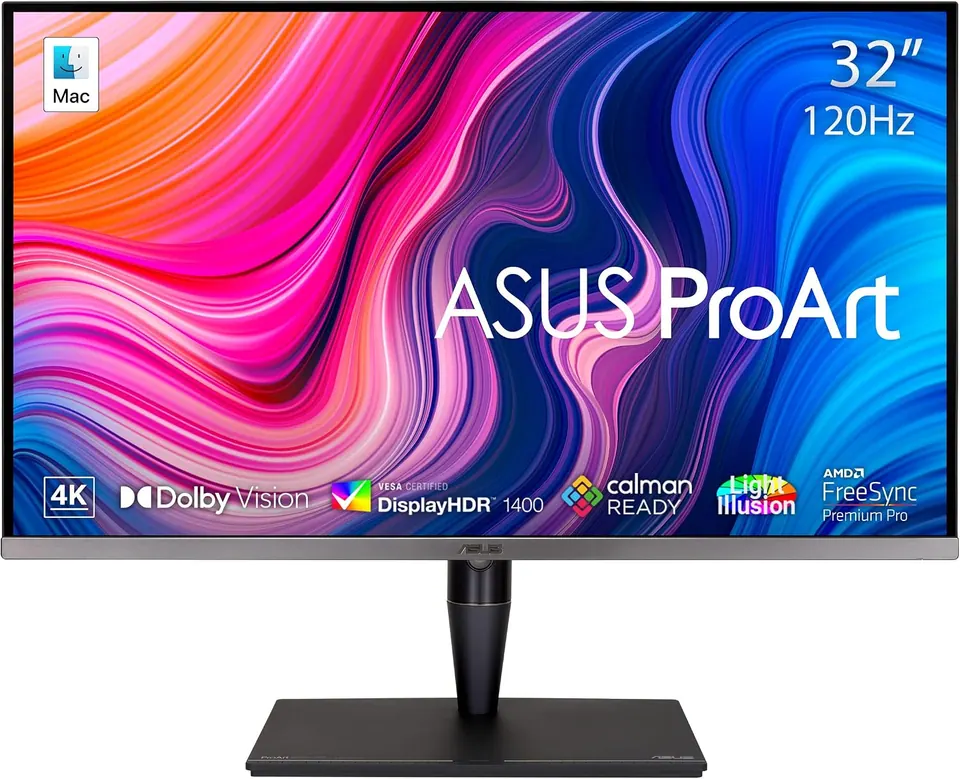 ASUS ProArt Display 32” 4K HDR Computer Monitor (PA32UCG-K) - UHD (3840 x 2160), Mini-LED IPS, 1600nits, 120Hz, 10-bit, Thunderbolt 3, HDMI2.1, w/Calibrator, Compatible With Laptop & Mac Monitor